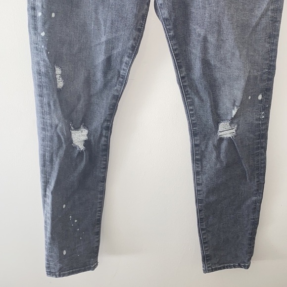 Ag Adriano Goldschmied Grey Soft The Farrah Skinny Crop Hi Rise Distressed Jean - Picture 5 of 9